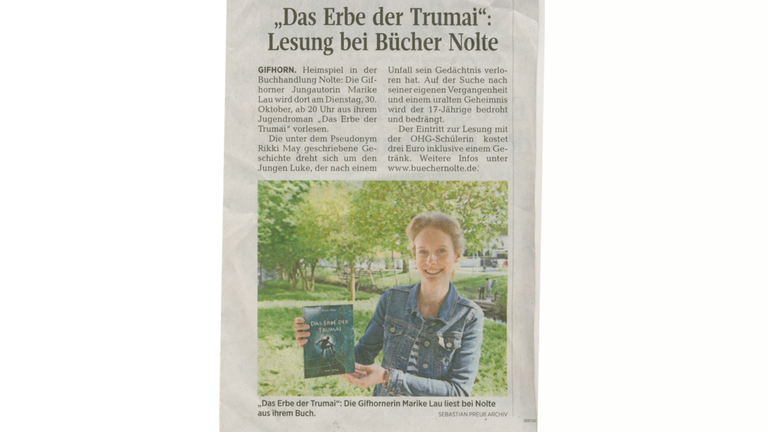 Schuelerin M. Lau liest aus ihrem Roman AZ 23 10 2018 1280x720 1