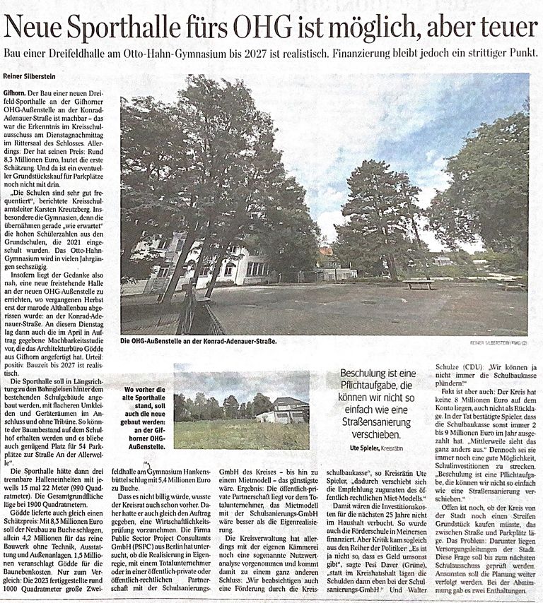 Wolfsburger Nachrichten 2025 09 18 Sporthalle